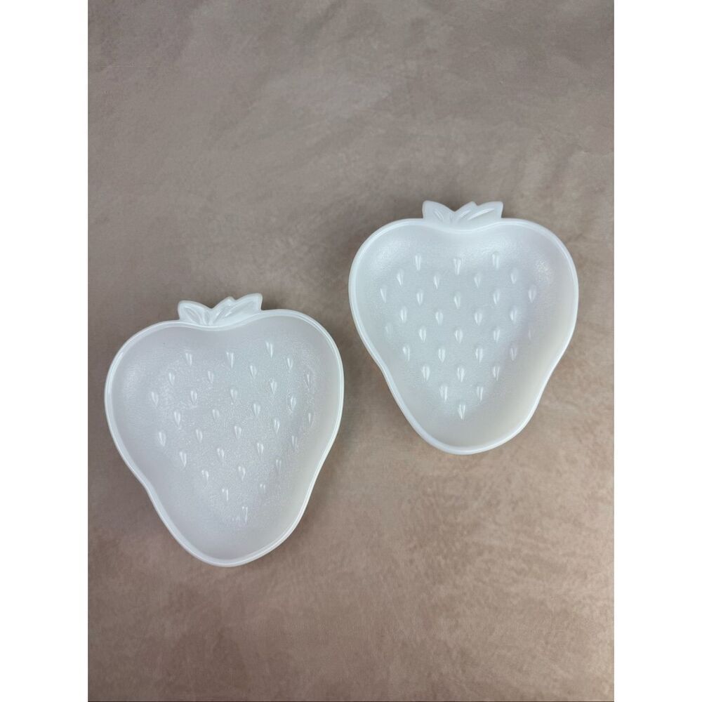 Vintage Hazel Atlas Milk Glass Strawberry Trinket Dish Cottagecore